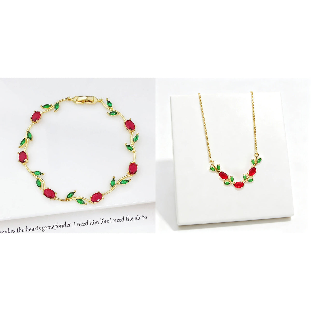 Trendy Charm Crystal Leaf Vine Flower Rhinestone Bracelet Necklace Jewelry Sets Luxury for Women Girl Party Wedding Jewelry Gift