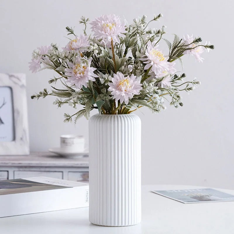 Simple Plastic Vase Donut Shape Single Flower Pot Home Living Room Decoration Table Ornaments Circle Flower Arrangement Vase
