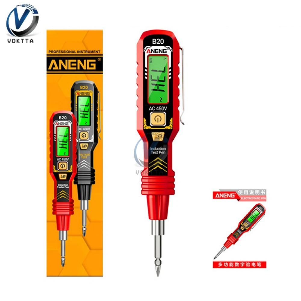 B20 Voltage Tester Pen AC/DC Electrical Induction Test Pencil Buzzer Alarm Voltage Detector Breakpoint Finder Diagnostic Tools