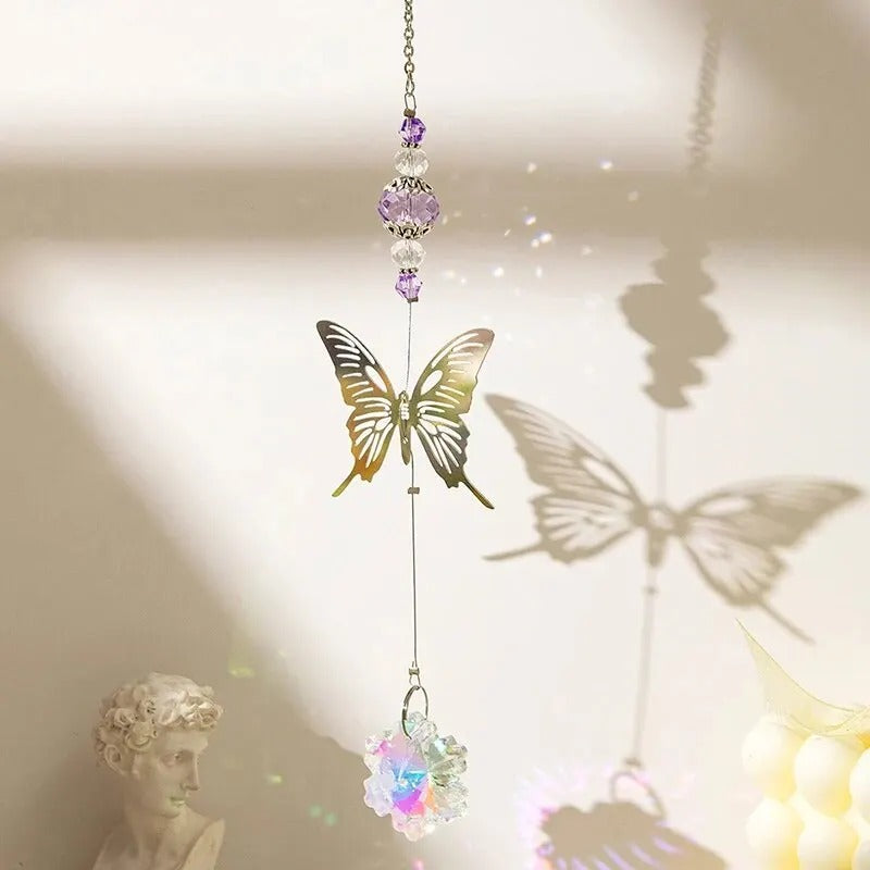 1 Piece Coloured Crystal Suncatcher Animal Butterfly Prism Ball Pendant Rainbow Maker Family Room Wedding Party Decoration