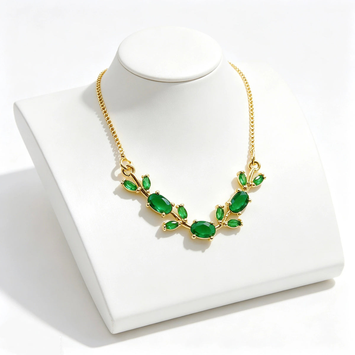 Trendy Charm Crystal Leaf Vine Flower Rhinestone Bracelet Necklace Jewelry Sets Luxury for Women Girl Party Wedding Jewelry Gift