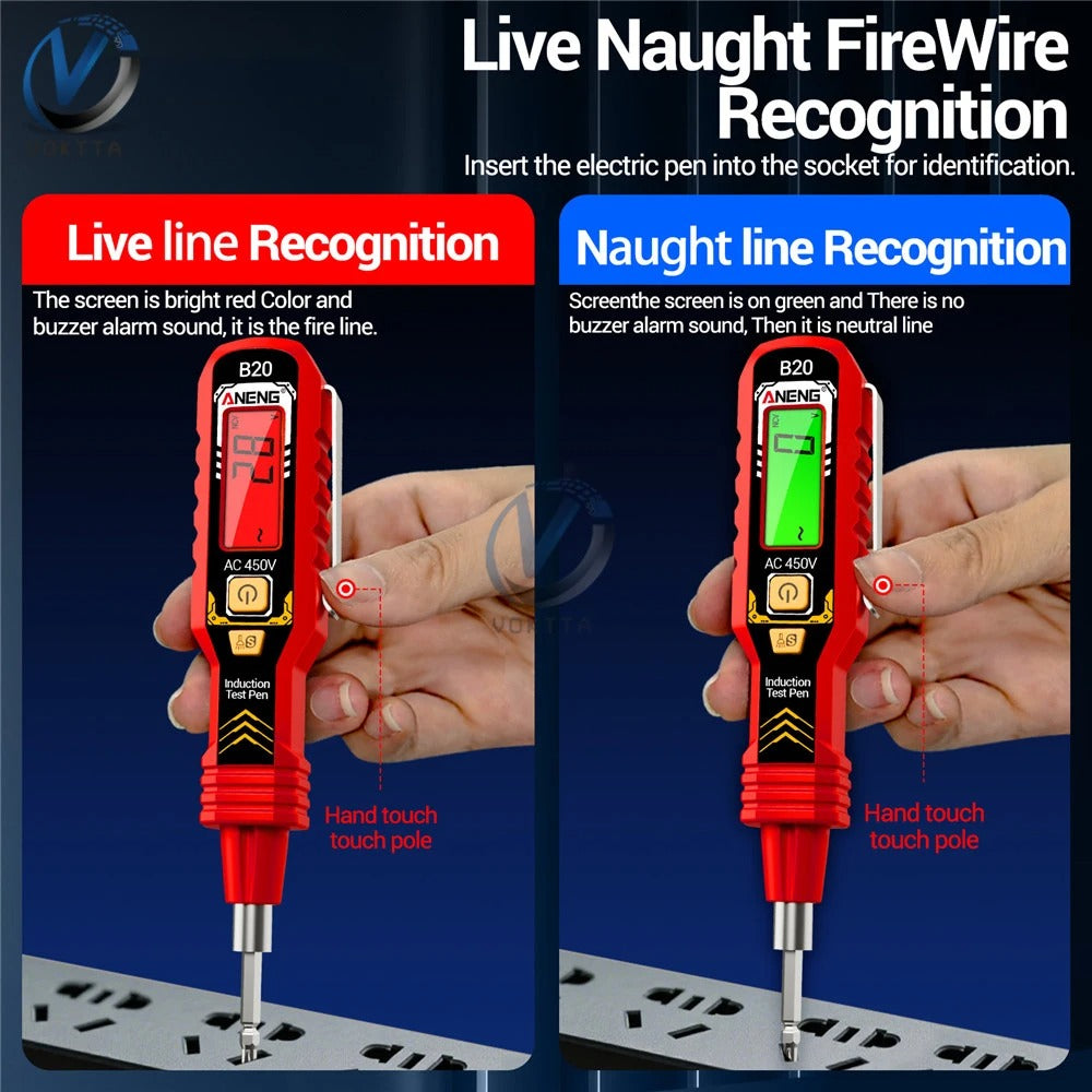 B20 Voltage Tester Pen AC/DC Electrical Induction Test Pencil Buzzer Alarm Voltage Detector Breakpoint Finder Diagnostic Tools