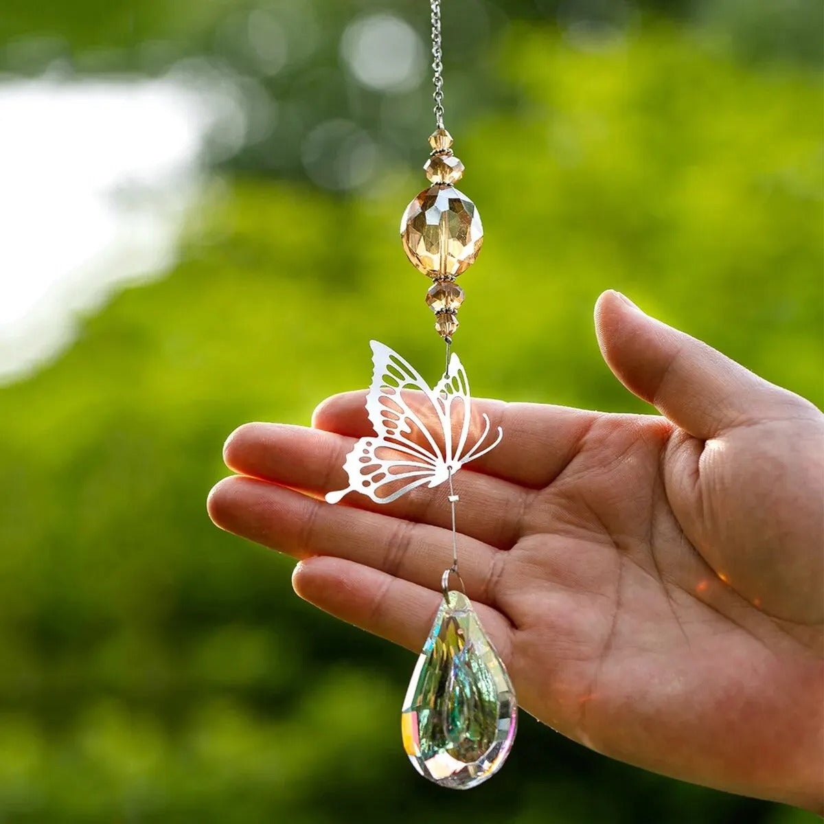 1 Piece Coloured Crystal Suncatcher Animal Butterfly Prism Ball Pendant Rainbow Maker Family Room Wedding Party Decoration