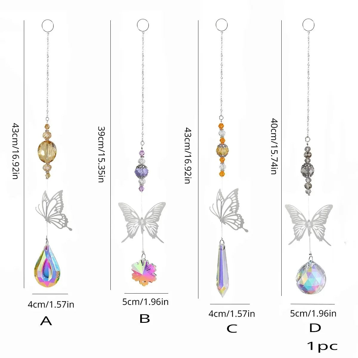 1 Piece Coloured Crystal Suncatcher Animal Butterfly Prism Ball Pendant Rainbow Maker Family Room Wedding Party Decoration