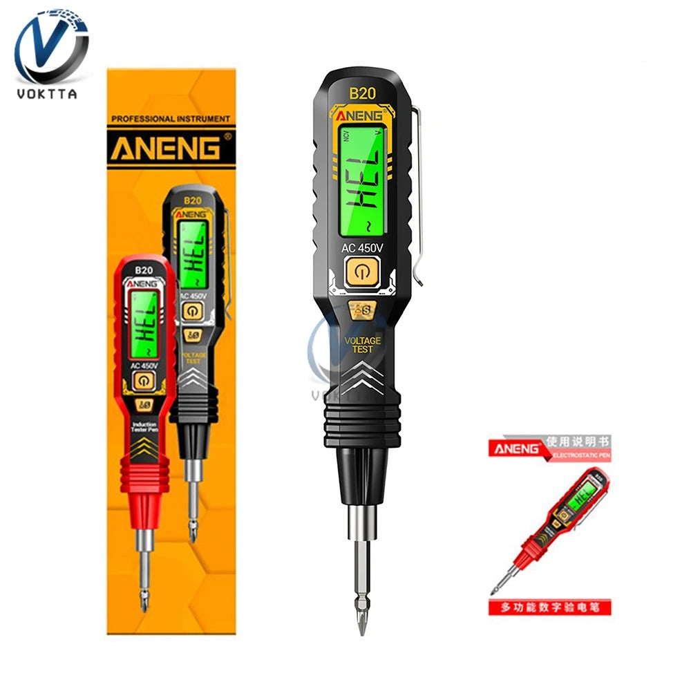 B20 Voltage Tester Pen AC/DC Electrical Induction Test Pencil Buzzer Alarm Voltage Detector Breakpoint Finder Diagnostic Tools